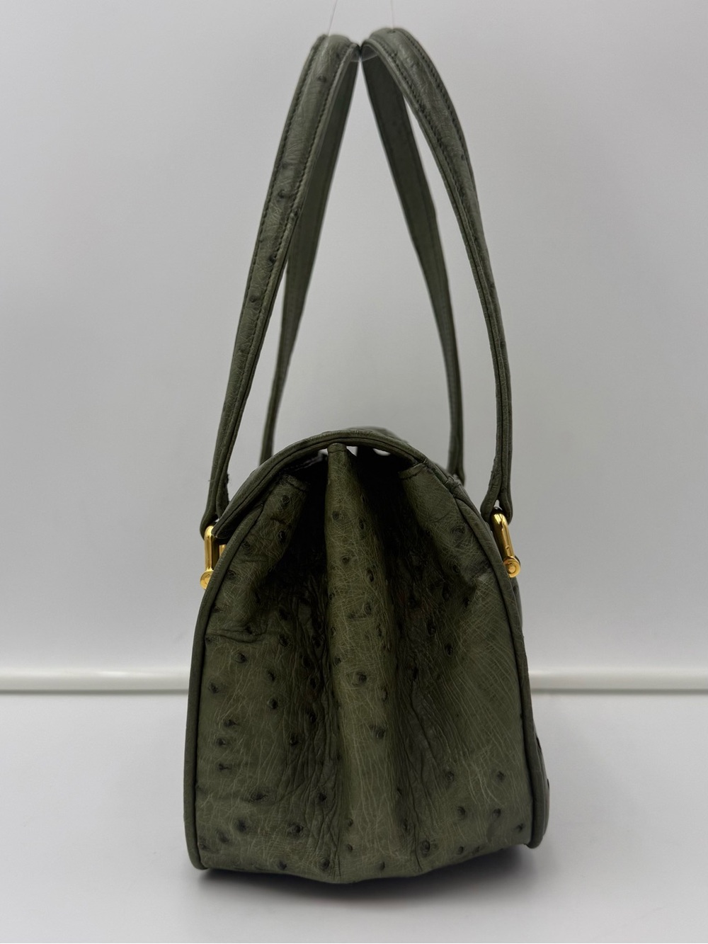🇮🇹SANTAMARIA MILANO • Green Exotic Genuine OSTRICH 23 Bag • Made in ITALY - Picture 6 of 16